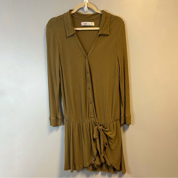 Free People Beach x Revolve Lively Romper in Tropical Nut Sz XS EUC Linen Blend - Picture 3 of 11